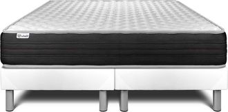 VITALIT Vitalit - Base Tapizada Blanco + Colch&oacute;n Con Espuma Viscoel&aacute;stica 2x100x200