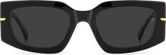 Victoria Beckham VB 7018/S 53mm Rectangular Sunglasses in Black/grey at Nordstrom