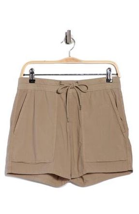 James Perse Stretch Cotton Poplin Drawstring Shorts in Overcast at Nordstrom Rack, Size 3 (Fits Like 8-10 Us)
