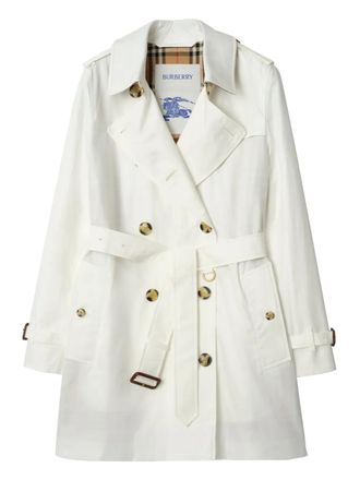 Burberry Trench doppiopetto con cappuccio - Bianco