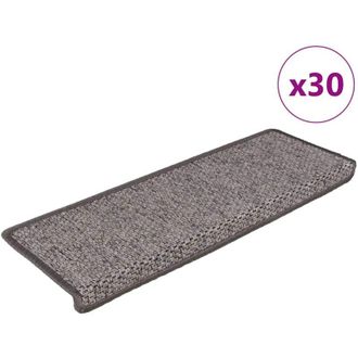 vidaXL Tappeti Adesivi per Scale Sisal 30pz 65x21x4cm Grigio e Beige - Vidaxl