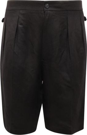 Patrizia Pepe Linnen Bermuda Shorts Zwart - Heren - Korte Broeken - Zwart - S - Linnen - Korte Broeken