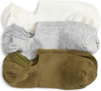 Hue Assorted 3-Pack Arch Hug Cotton Blend Liner Socks in Earthy Pack at Nordstrom