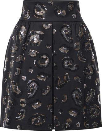 Genny Gonna in lana con strass - - Skirts - Donna - Nero - S