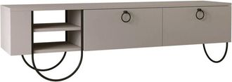Dmora Dmora - Mueble de televisión Malina, Aparador de salón, Mueble bajo para tv, Base de pared equipada, 150x36 h44 cm, Beige