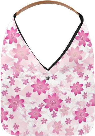 Generic Aesthetic Flower Reusable Lightweight Grocery Bags - Foldable Into Compact Pouch, Washable & Sturdy, Multipurpose for Shopping and Travel