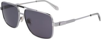 Ferragamo Grey Navigator Titanium Mens Sunglasses SF318SP 021 60