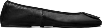 Tory Burch Reva Travel Ballet - Dames - Ballerinas - Zwart - 35 EU - Leer - Schoenen