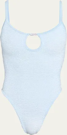 Hunza G Mia Beaded Keyhole One-Piece Swimsuit