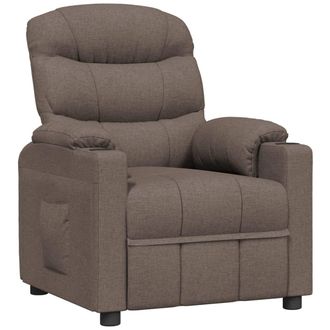 vidaXL Sill&oacute;n Reclinable De Tela Gris Taupe Vidaxl