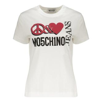 Moschino Cotton Logo T-shirt - female - Moschino - T-Shirts - White - 2XS - Tops