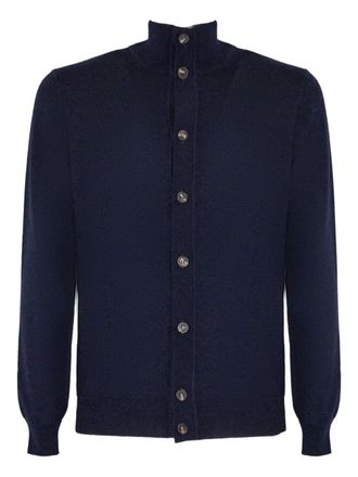 KANGRA turtleneck button cardigan - Blue