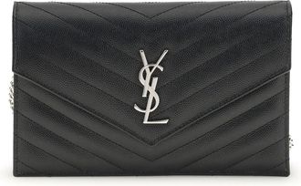 Saint Laurent Womens Cassandre Mini Shoulder Bag Black Calf Leather Bos Taurus Wallets & Purses