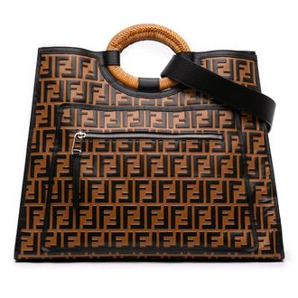 Fendi Pre-owned Fendi Large Zucca Embossed Leather Runaway Shopper Satchel Ladies LF6SY5RIR16LVZ7A
