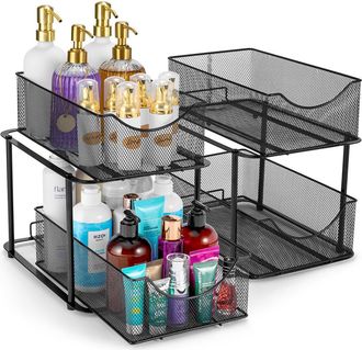 Sorbus 2-Tier Metal Sliding Bin Organizer in Black at Nordstrom Rack