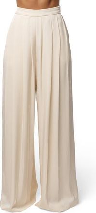 JLUXLABEL Clara Pleated Wide Leg Trousers in Cream at Nordstrom, Size Medium