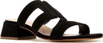 La Canadienne Fifi City Dry Waterproof Slide Sandal in Black Suede at Nordstrom, Size 10