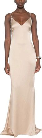 Tom Ford Jurk Tom Ford - Dames - Avondkleed - Beige - XS - Kleedjes