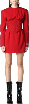 Versace Medusa Corset Mini Dress In Red