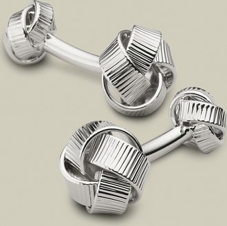 CHARLES TYRWHITT Textured Knot Reversible Cufflinks - Silver by Charles Tyrwhitt