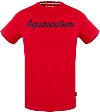 Aquascutum Handtekening T-shirt met logo voor heren (Rood)
