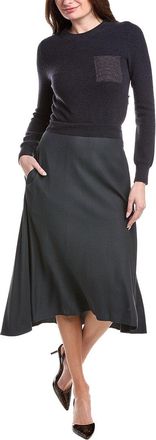 PESERICO Wool, Silk, & Cashmere-Blend Midi Dress
