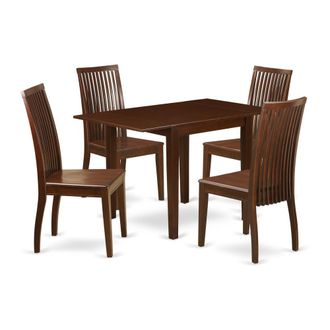 East West Furniture Dining Room Set Mahogany, NDIP5-MAH-W