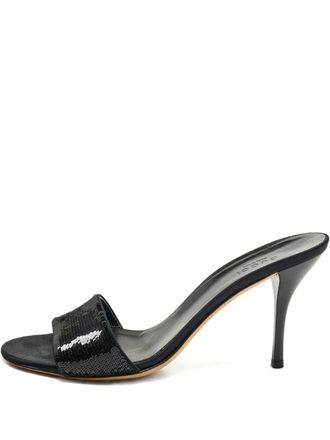 Gucci sequins-strap heeled sandals - Black