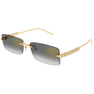 Cartier Sunglasses, unisex, Yellow, Size: 57 MM Rimless Rectangle Sunglasses