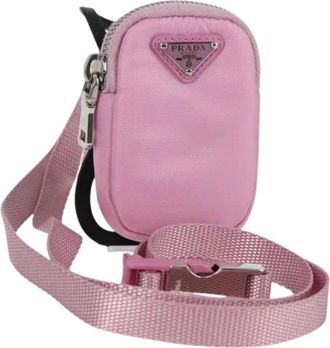 Prada Pre-owned Mini Bags, female, Pink, Size: ONE SIZE Pre-owned Nylon Mini Shoulder Bag