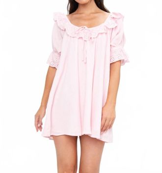 Show me your Mumu Toulouse Mini Dress In Pink Eyelet