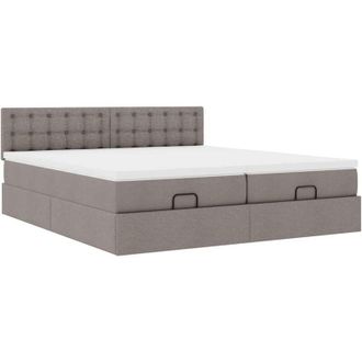 vidaXL Estructura De Cama Otomana Colchones Tela Gris Pardo 180x200 Cm Vidaxl