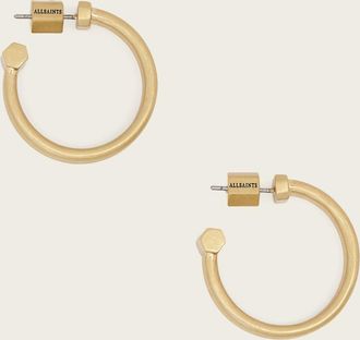 AllSaints Brass Janna Hoop Earrings, Size: One Size