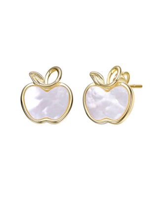 Genevive Silver Pearl Cz Stud Earrings