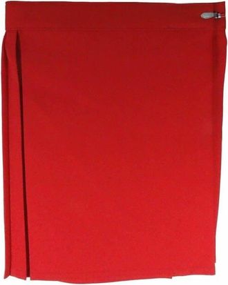 Generic Women Gym Pleated Skirt, Ladies Girls Netball Tennis PE Games Kilt Knife School Uniform Wraparound Drop Waist Summer Sports Wear Dress, (Red - 36W)