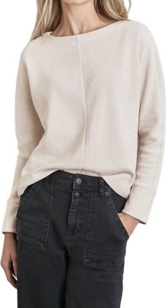 Lilla P Mixed Media Raglan Sweater In Cream
