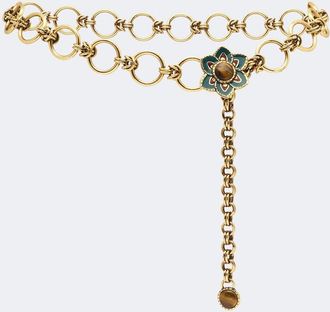 Etro Embellished floral chain belt
