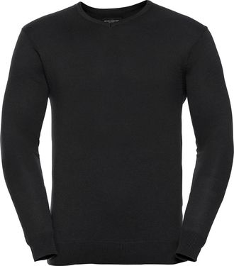 Russell Athletic Russell Collection Heren Gebreid V Hals Sweatshirt (Zwart)