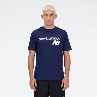 New Balance Mens Sport Essentials Graphic T-Shirt 4 in Blue Cotton, size X-Small