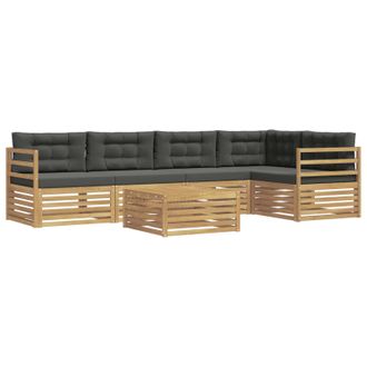 vidaXL Conjunto De Sof&aacute;s De Exterior 6 Pcs Blanco Y Antracita Vidaxl