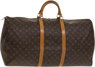 Louis Vuitton Tweedehands Canvas Louis Vuitton tassen - Dames - Vintage Weekendtas - Bruin - ONE Size - Vintage