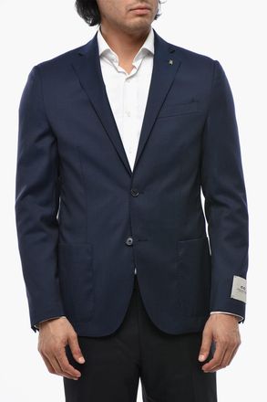 Corneliani CC COLLECTION Blazer in Lana Vergine con Tasche a Toppa Corneliani