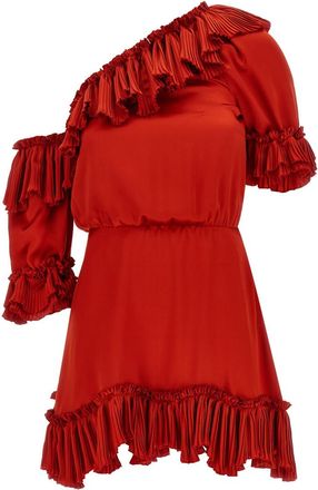 Saint Laurent Red Silk Dress