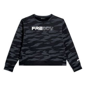 Freddy Felpa cropped con logo perlato e fantasia camouflage