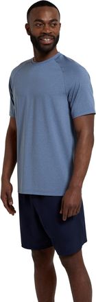 Mountain Warehouse Agra Mens Melange T-Shirt - Lightweight Top, Comfortable, Round Neck Tshirt, Quick Drying & UV Protection Tee - for Spring Summer Travelling Dark Blue