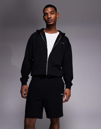 HUGO BOSS HUGO Red - Pantaloncini comodi in jersey neri-Nero