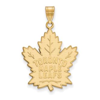 Diamond2Deal 10k Yellow Gold Gold Toronto Maple Leafs Extra Large Pendant