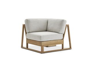 Castlery Teak Outdoor Corner Sofa - Beige for Outdoor Use