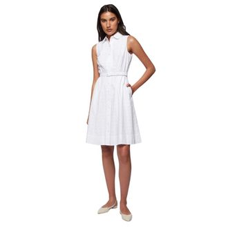 Brooks Brothers Klassieke katoenen overhemdjurk - Dames - Shirt Kleedjes - Wit - XL - Katoen - Kleedjes