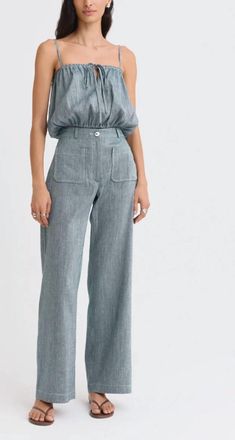 Matthew Bruch Button Pocket Pant In Denim